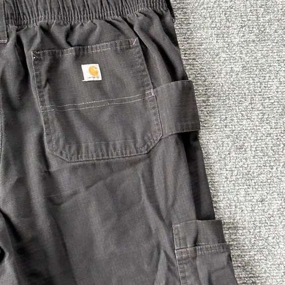 Carhartt Pants Men Medium Black Ripstop Boot Cut Cargo Scrubs Scrub 36x30 Work - Picture 9 of 13